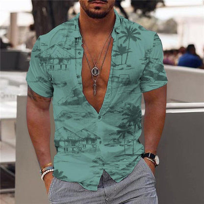 Men's Short Sleeve Summer Hawaiian Shirt