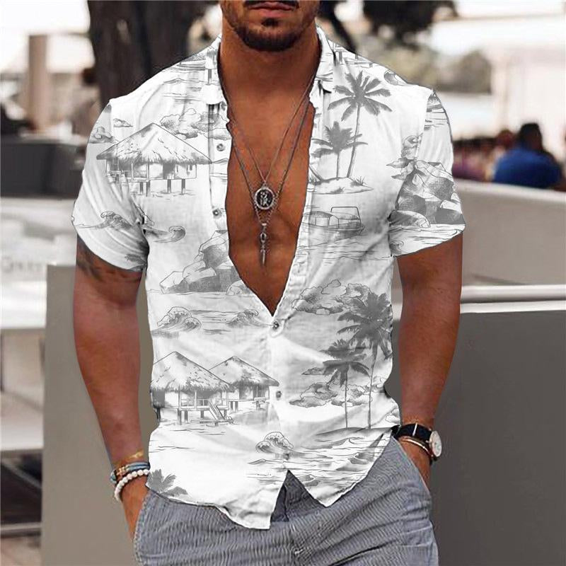 Men's Short Sleeve Summer Hawaiian Shirt