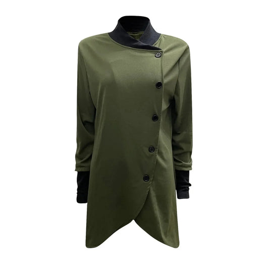 Modische Damenjacke Knopfverschluss - IdealeKleiden