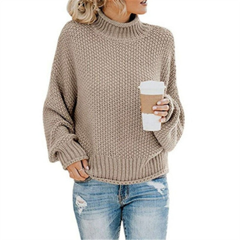 Soft Hand-Knitted Turtleneck Sweaters