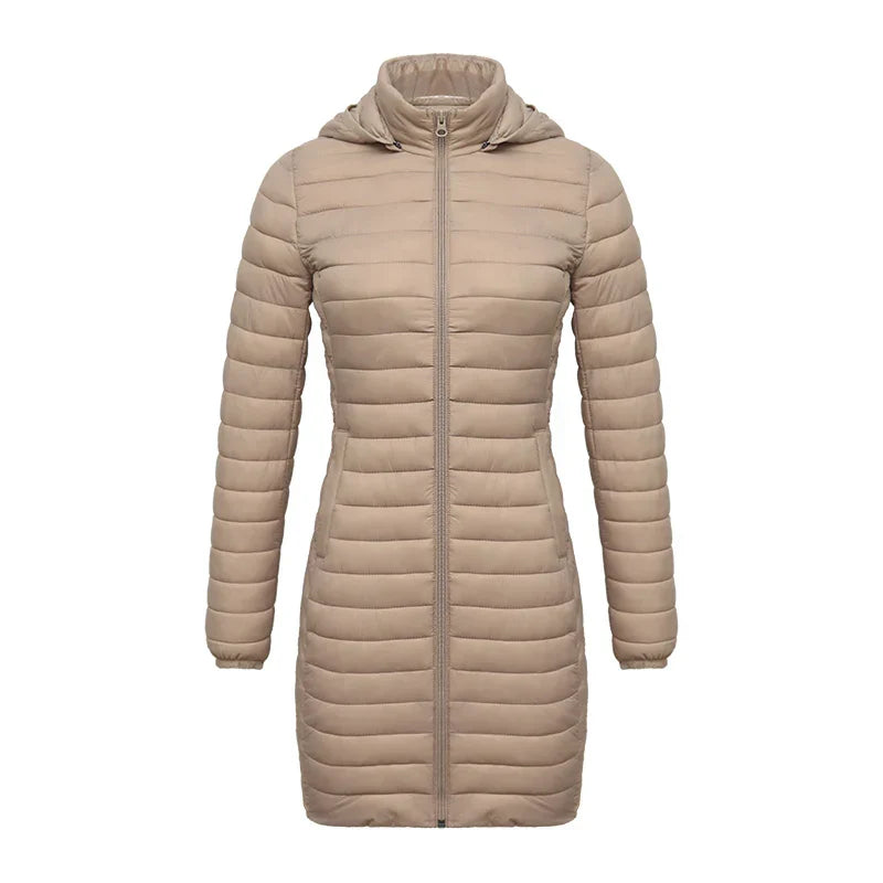 Slim winter jacket zipper hood cotton