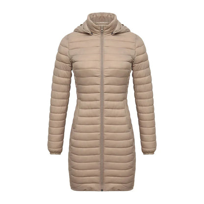 Slim winter jacket zipper hood cotton