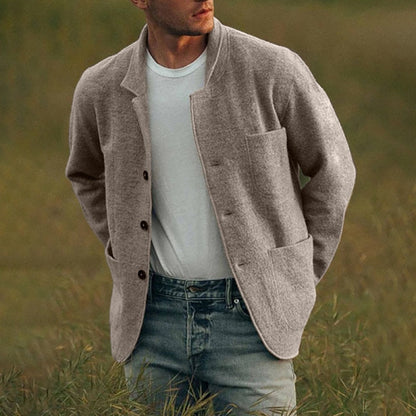 Stilvoller Herren Wollcardigan Mit Knöpfen - IdealeKleiden
