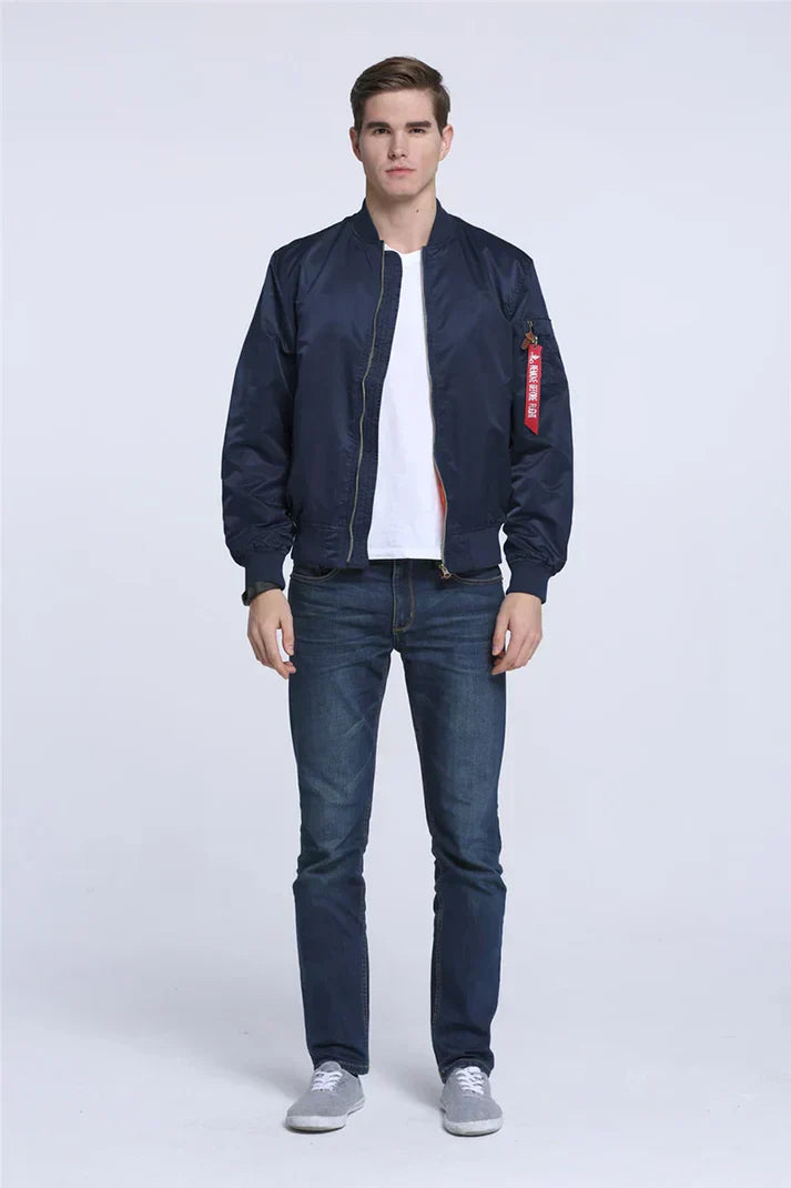 Leather Bomber Jacket Cool Vintage Look