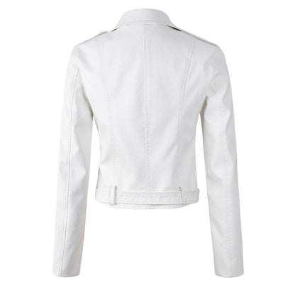 Stylische Lederjacke Damen Trendy - IdealeKleiden