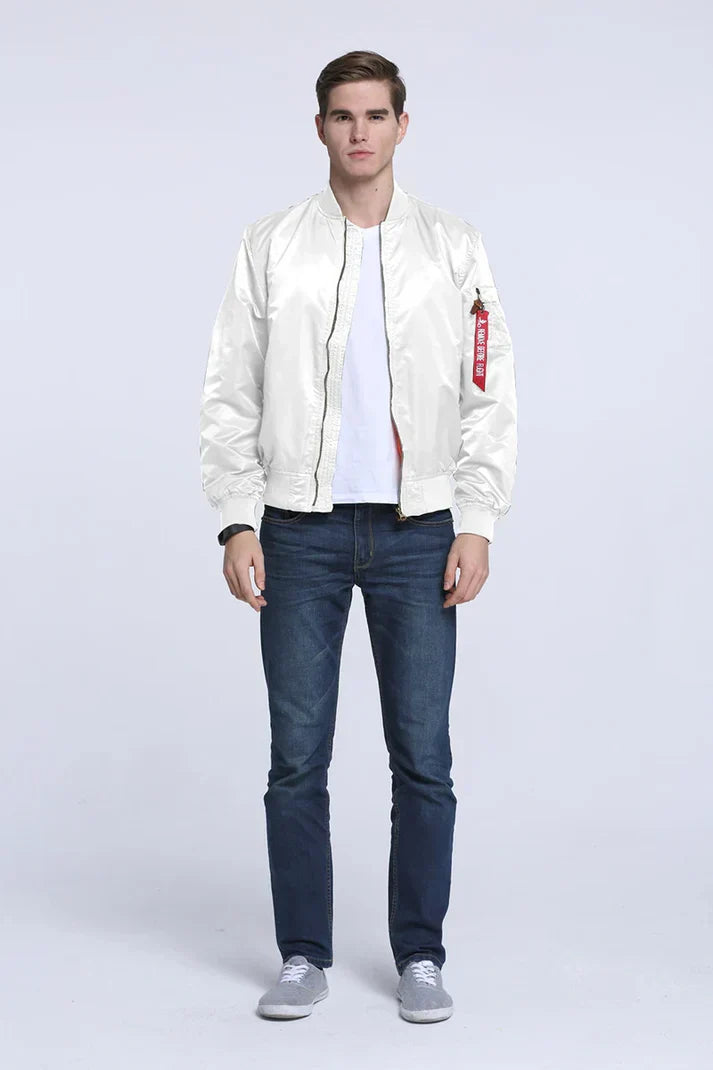 Leather Bomber Jacket Cool Vintage Look