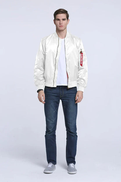 Leather Bomber Jacket Cool Vintage Look