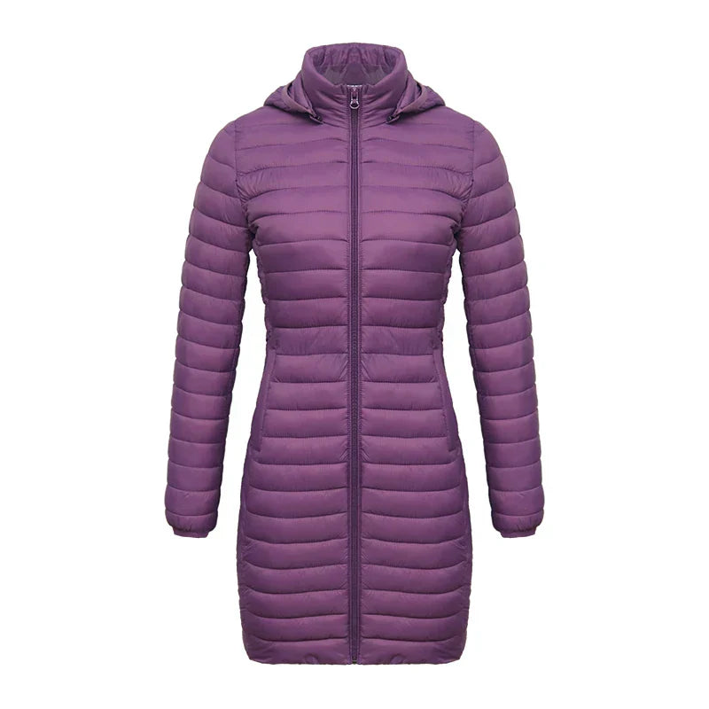 Slim winter jacket zipper hood cotton