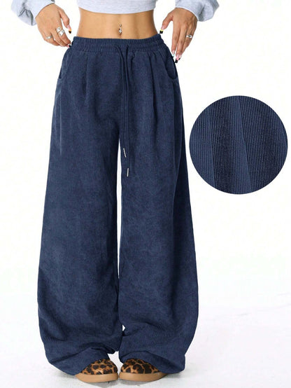 Women's Corduroy Trousers Elastic Comfortable