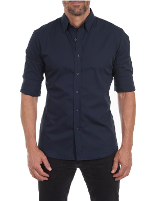 Men's Modern Button-Up Long-Sleeve Shirt
