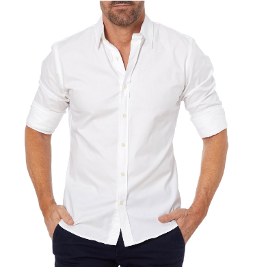 Men's Modern Button-Up Long-Sleeve Shirt