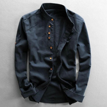 Herren Leinenhemd Langarm Elegant Baumwolle - IdealeKleiden