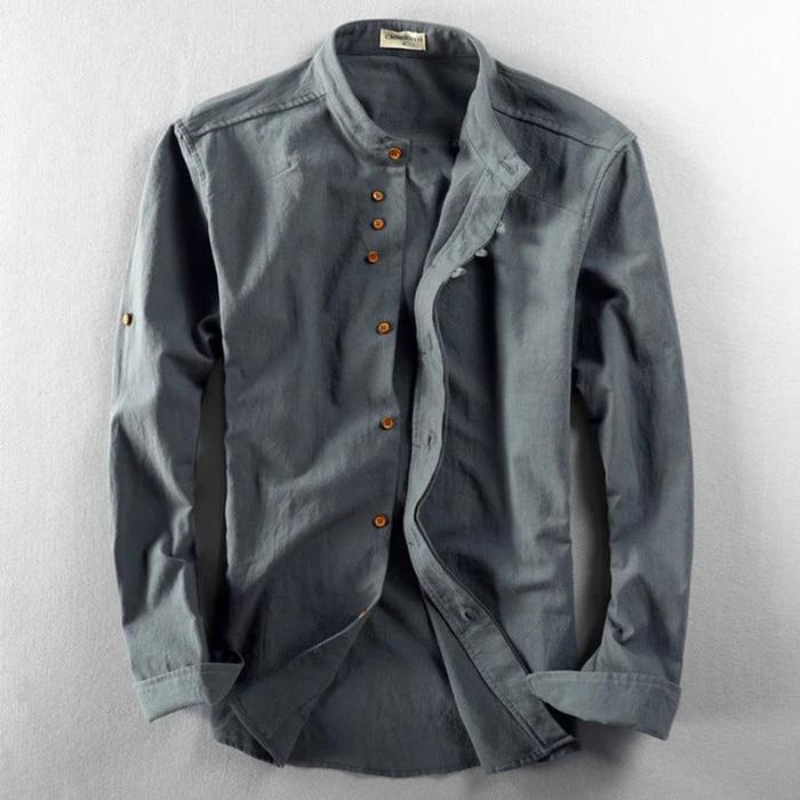 Men's Linen Shirt Long Sleeve Elegant Cotton