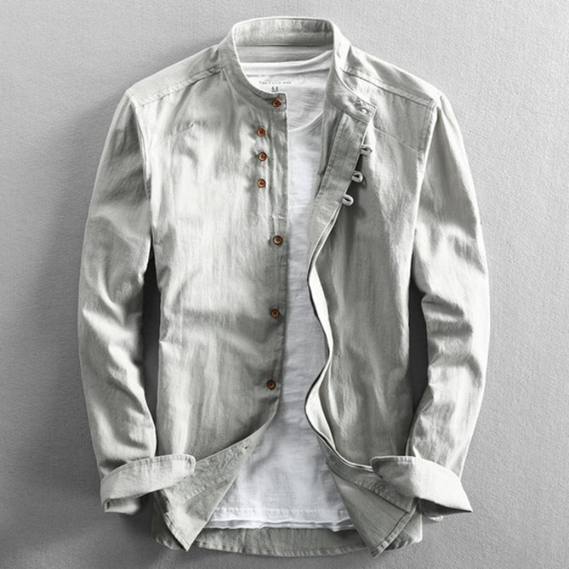 Men's Linen Shirt Long Sleeve Elegant Cotton