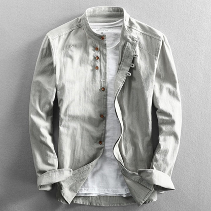 Men's Linen Shirt Long Sleeve Elegant Cotton