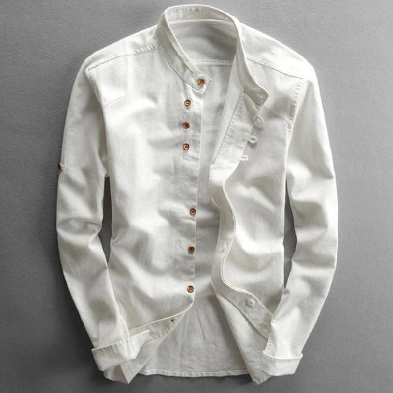 Men's Linen Shirt Long Sleeve Elegant Cotton