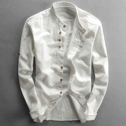 Men's Linen Shirt Long Sleeve Elegant Cotton