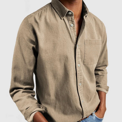 Men's lightweight long-sleeve cotton shirt