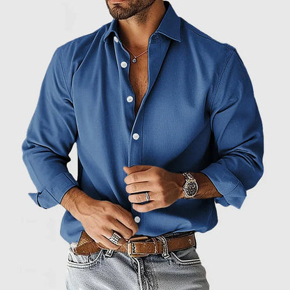 Men's Linen Long-Sleeve Shirt Elegant