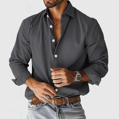 Men's Linen Long-Sleeve Shirt Elegant