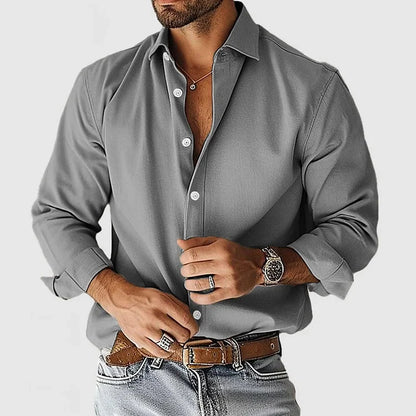 Men's Linen Long-Sleeve Shirt Elegant