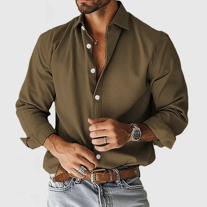 Men's Linen Long-Sleeve Shirt Elegant
