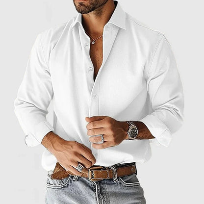 Men's Linen Long-Sleeve Shirt Elegant