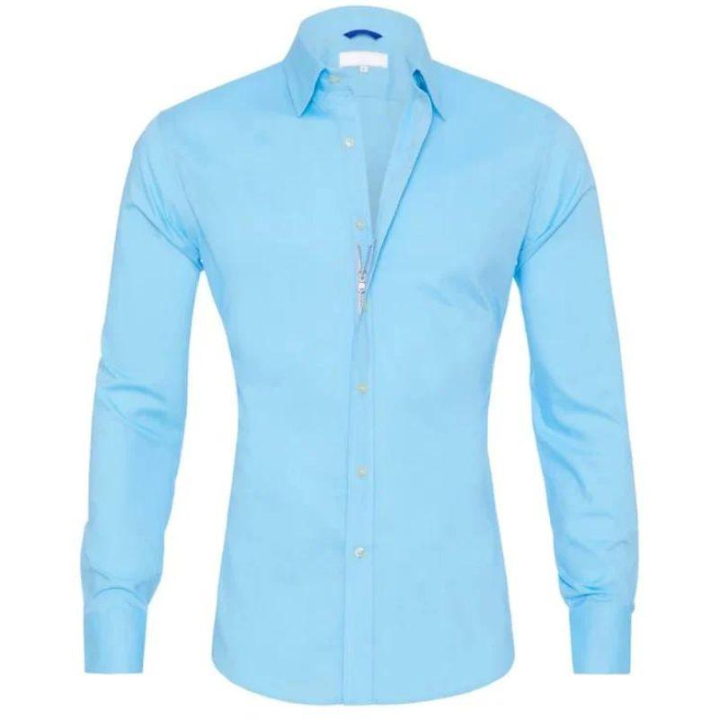 Elegant Men's Long-Sleeve Wrinkle-Free Shirt