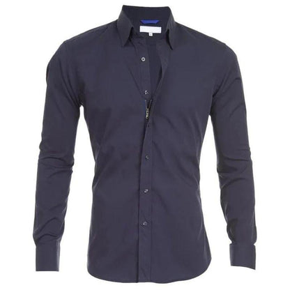 Elegant Men's Long-Sleeve Wrinkle-Free Shirt