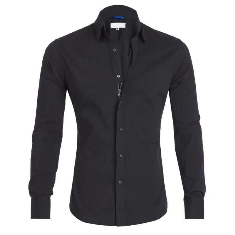 Elegant Men's Long-Sleeve Wrinkle-Free Shirt