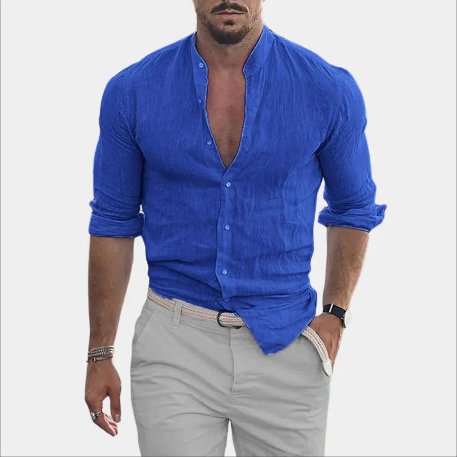 Men's Linen Long Sleeve Cotton Elegant Shirt