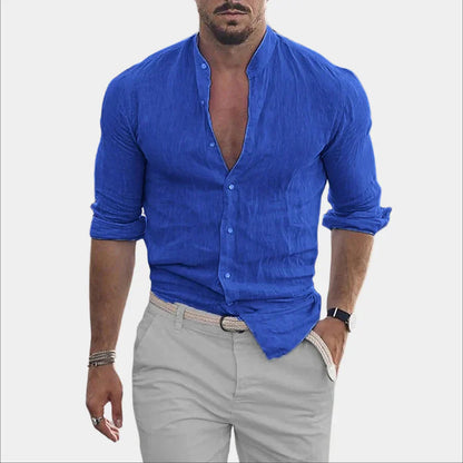 Men's Linen Long Sleeve Cotton Elegant Shirt