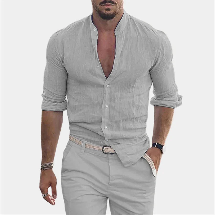 Men's Linen Long Sleeve Cotton Elegant Shirt