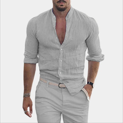 Men's Linen Long Sleeve Cotton Elegant Shirt