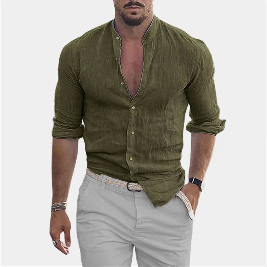 Men's Linen Long Sleeve Cotton Elegant Shirt