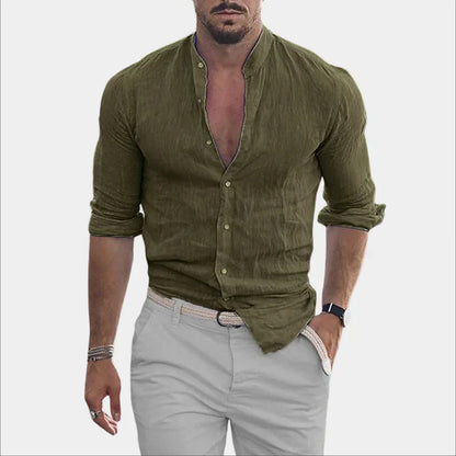 Men's Linen Long Sleeve Cotton Elegant Shirt
