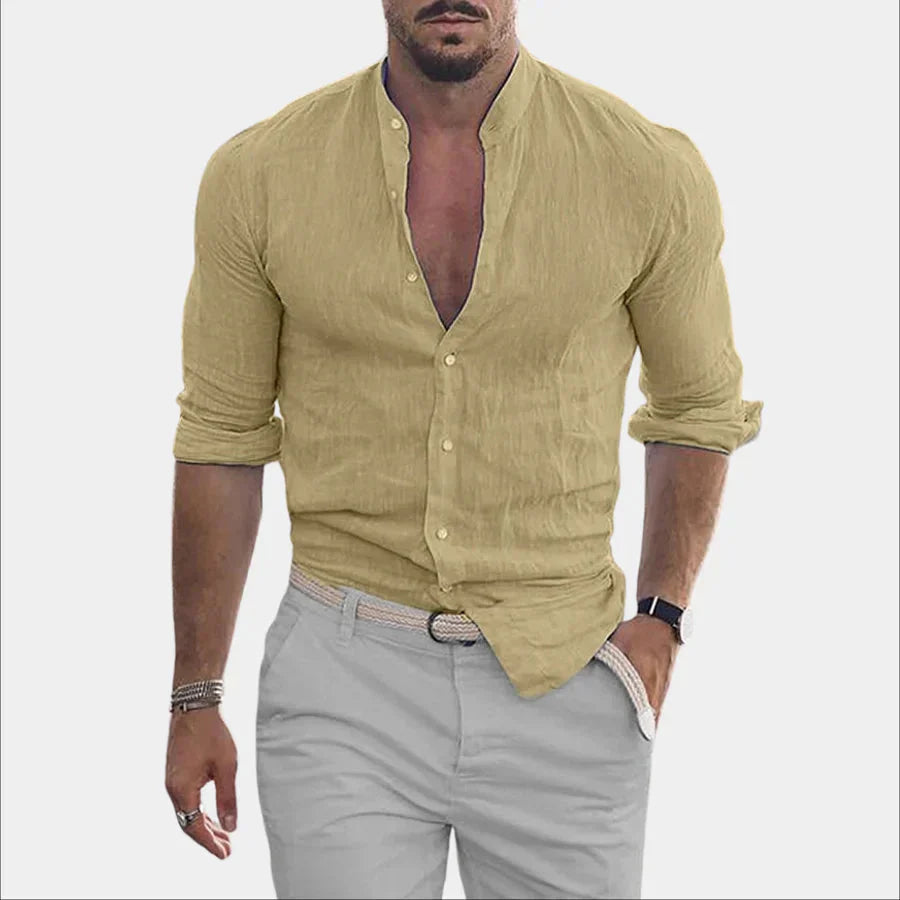 Men's Linen Long Sleeve Cotton Elegant Shirt