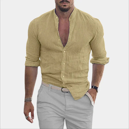 Men's Linen Long Sleeve Cotton Elegant Shirt