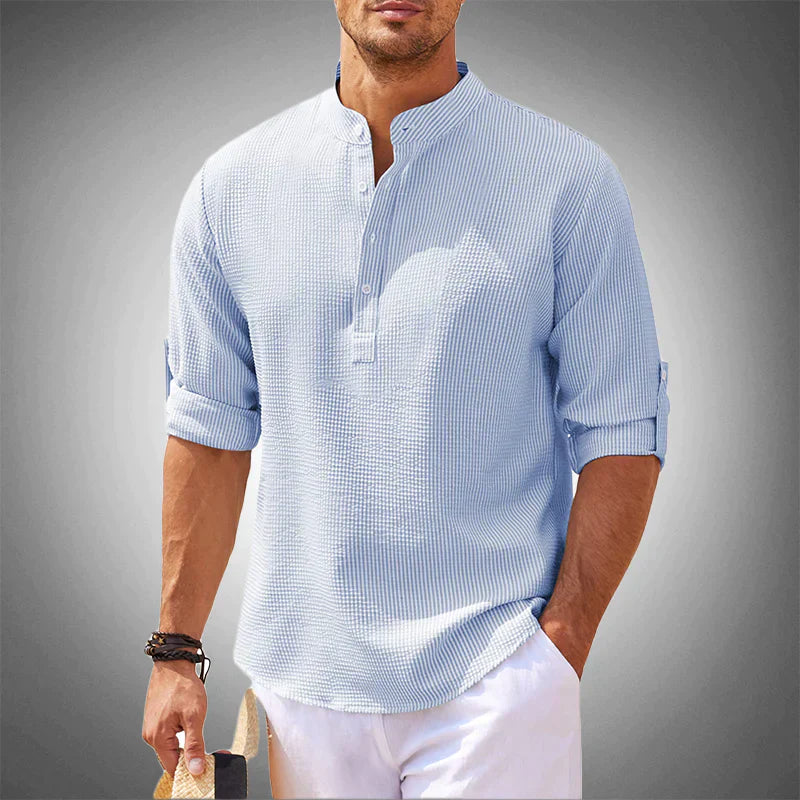 Men's Casual Long-Sleeve Button-Down Shirt