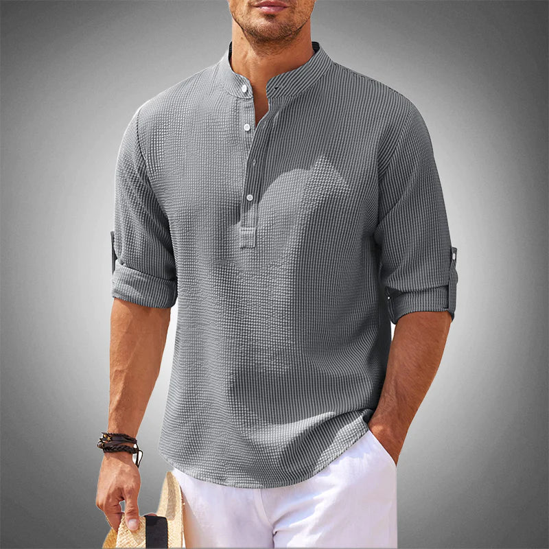 Men's Casual Long-Sleeve Button-Down Shirt