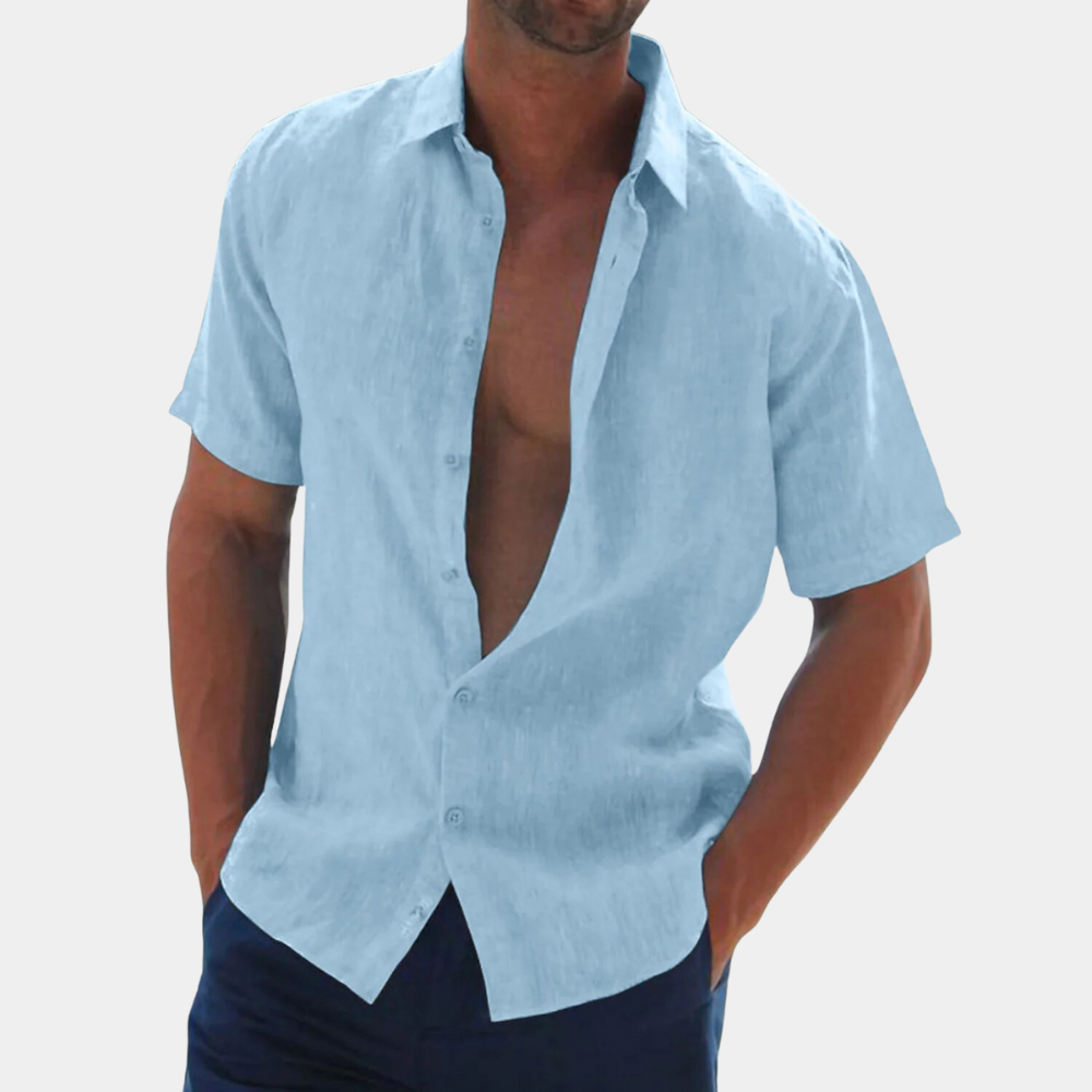 Men's Linen Short Sleeve Shirt