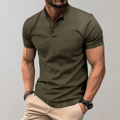 Herren Poloshirt Kurzarm Knopfverschluss Modern - IdealeKleiden