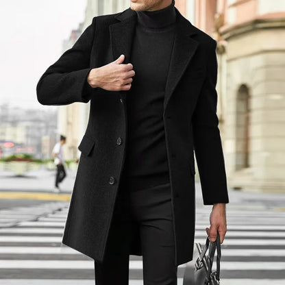 Men's Winter Coat Elegant Lapel Collar