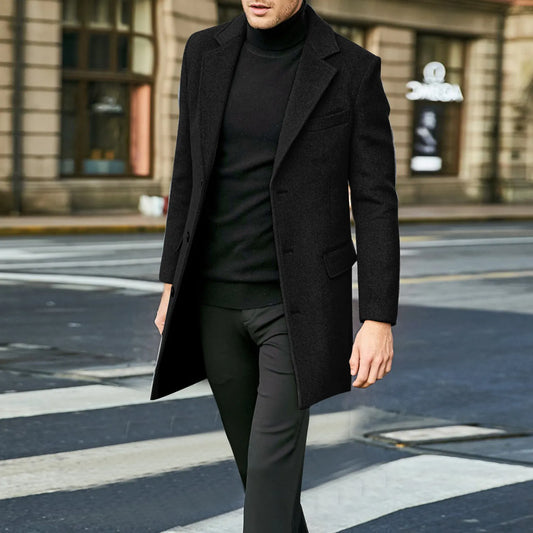 Herren Wintermantel Elegant Reverskragen - IdealeKleiden