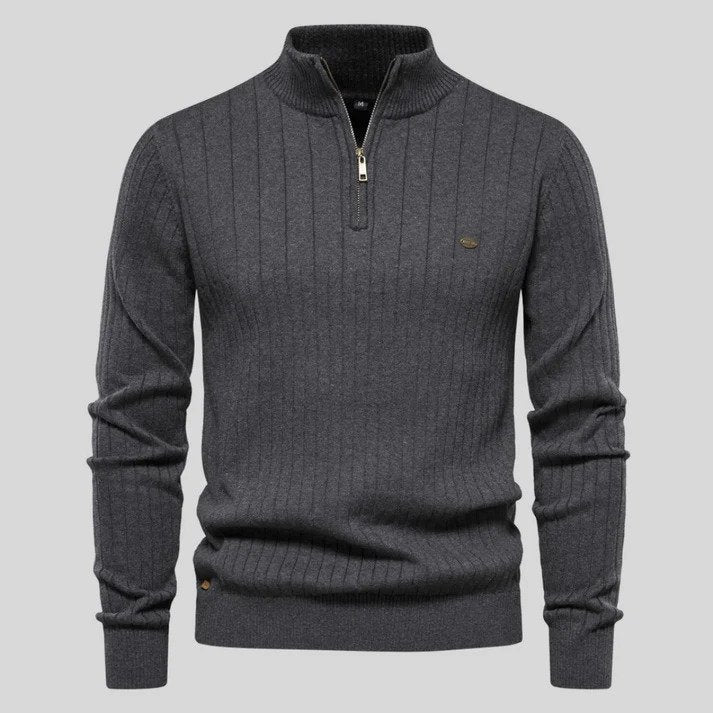 Classic sweatshirt Ribbed stand-up collar