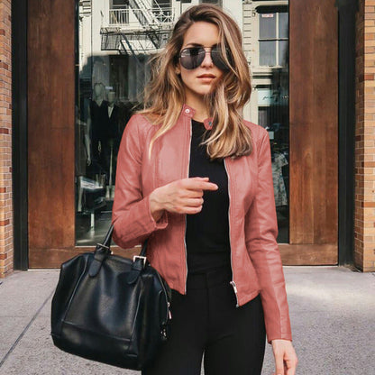 Stylish Women's Short & Elegant Leather Jacket