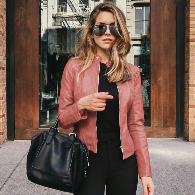 Women's Slim Fit Leather Jacket