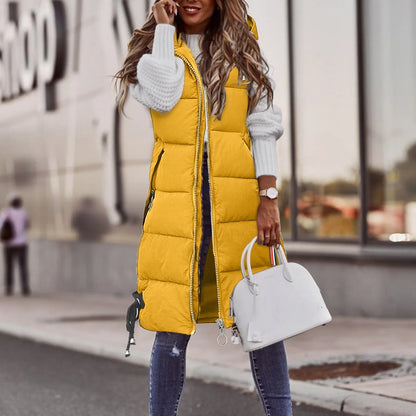 Quilted Vest Women Hooded Warm