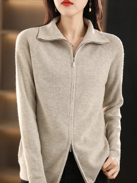 Stilvolles Sweatshirt Soft Strick Hochgeschlossen Bequem - IdealeKleiden