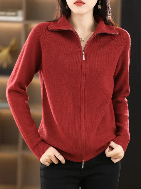 Stylish Sweatshirt Soft Knit High-Neck Comfortable